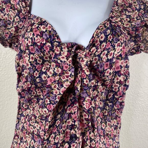 Vtg Workshop Clothing Women's Cottage Core Milkmaid Country Floral Dress Sz 7 - Picture 8 of 16